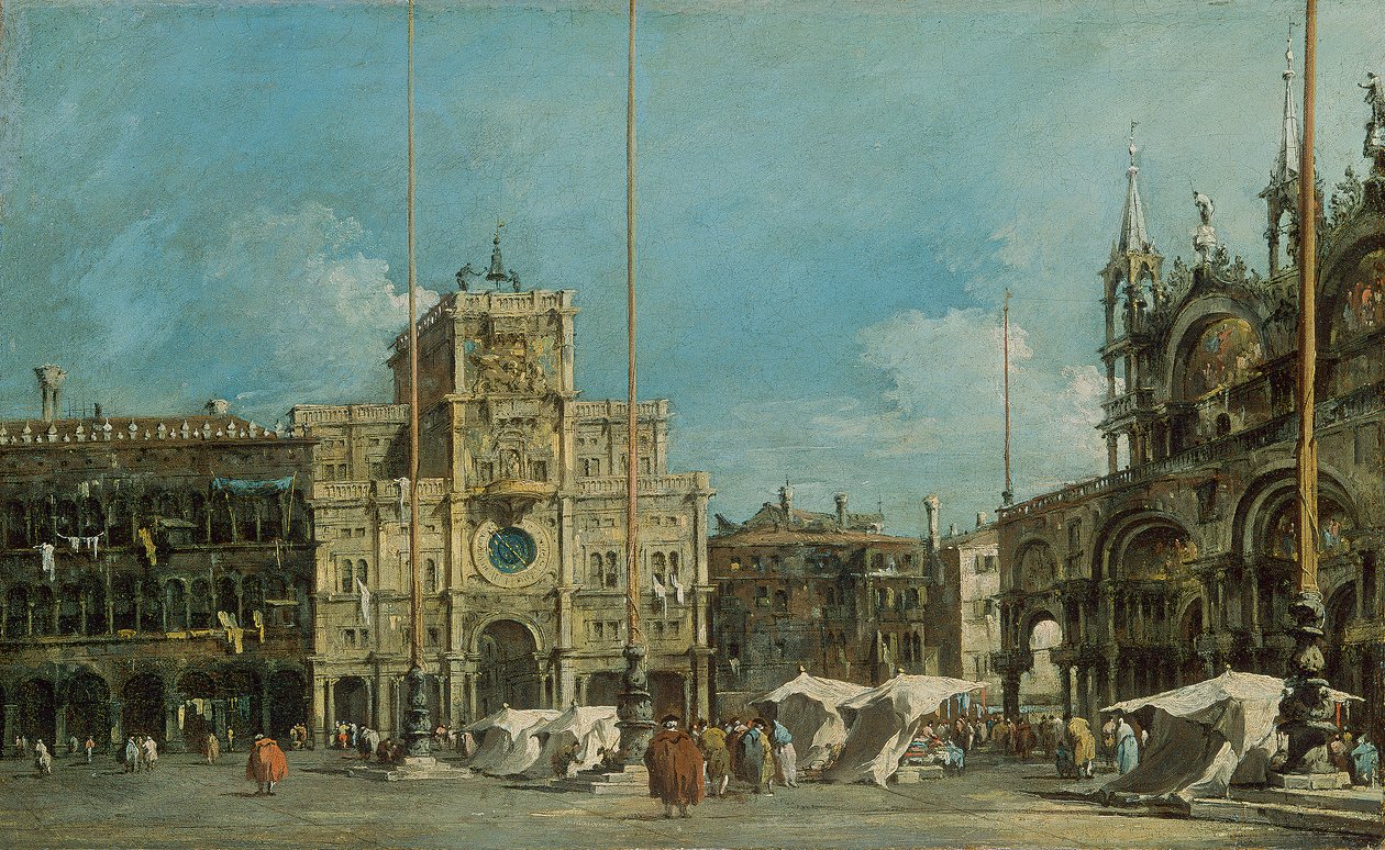Niemiecki: Der Uhrturm am Markusplatz Wieża zegarowa na placu św. Marka autorstwa Francesco Guardi
