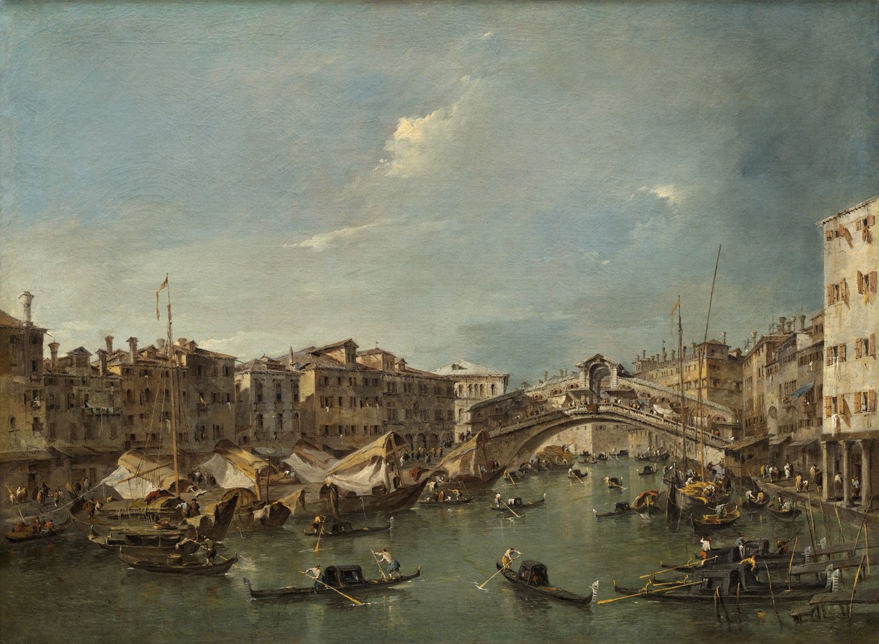 Canal Grande z mostem Rialto, Wenecja, prawdopodobnie ok. 1780. autorstwa Francesco Guardi