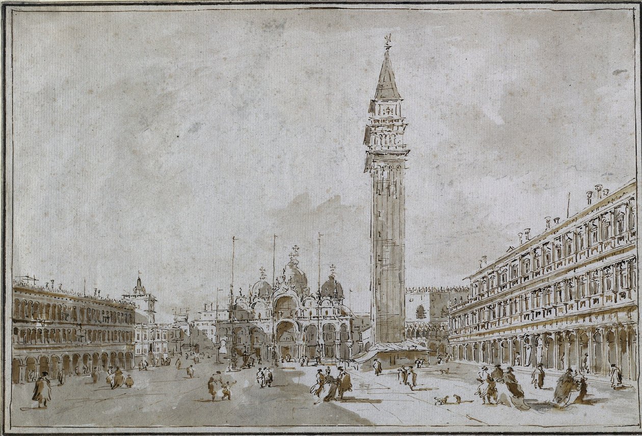 Piazza San Marco, Wenecja, lata 80. XVIII wieku. autorstwa Francesco Guardi