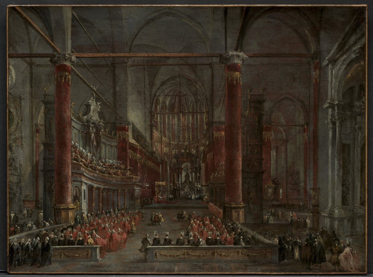 Ceremonia Papieska w Św. Giovanni e Paolo, Wenecja, 1782 autorstwa Francesco Guardi
