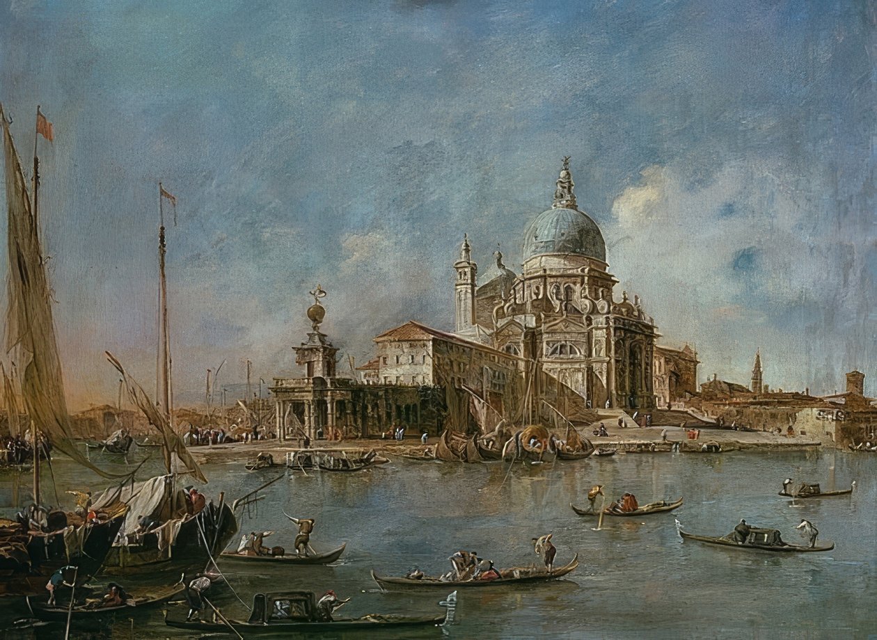 Punta Della Dogana z Santa Maria della Salute. Um 1770 autorstwa Francesco Guardi
