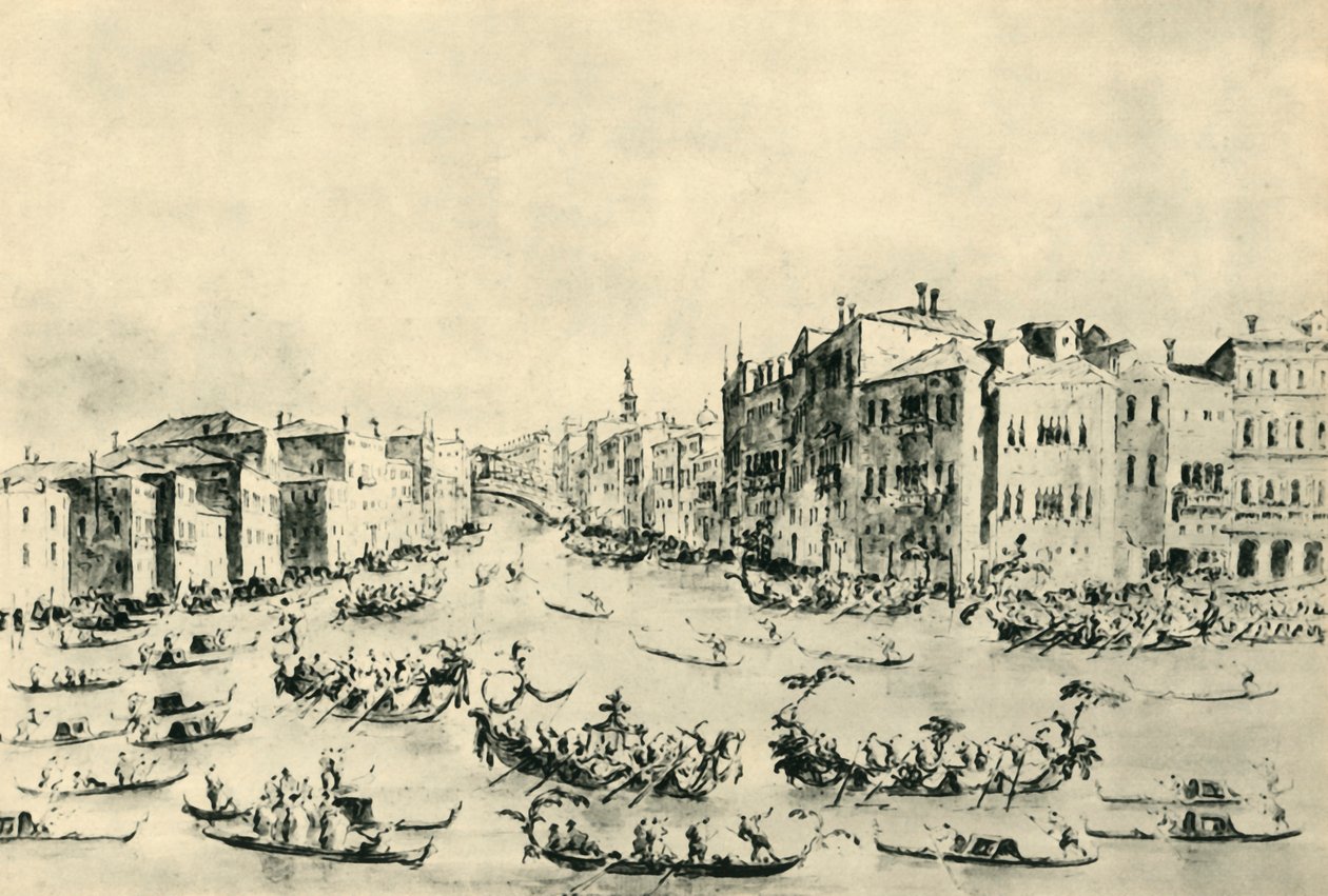 Regaty na Canale Grande, Wenecja, połowa końca XVIII wieku, 1943. autorstwa Francesco Guardi