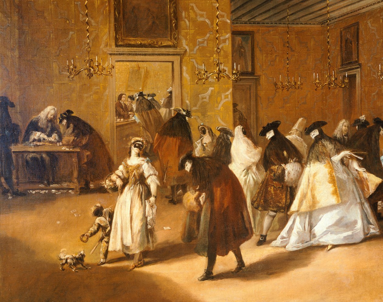 Ridotto (Foyer), autor Francesco Guardi (1712-1793), olej na płótnie autorstwa Francesco Guardi