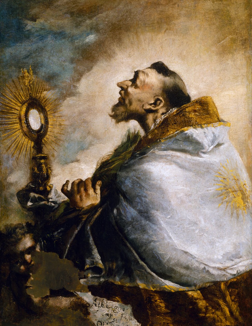 Święty w adoracji Najświętszej Eucharystii lub Święty Norbert w ekstazie autorstwa Francesco Guardi