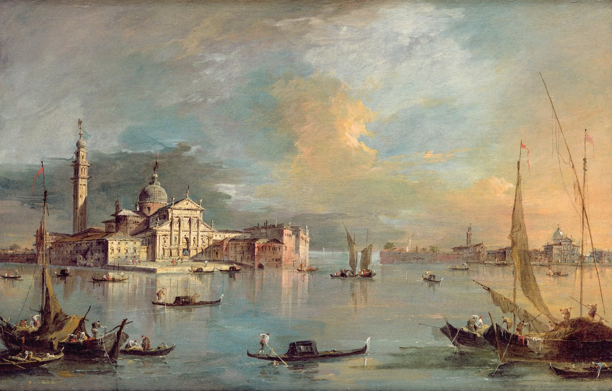 San Giorgio Maggiore, Wenecja, z Giudeccą i Zitelle autorstwa Francesco Guardi