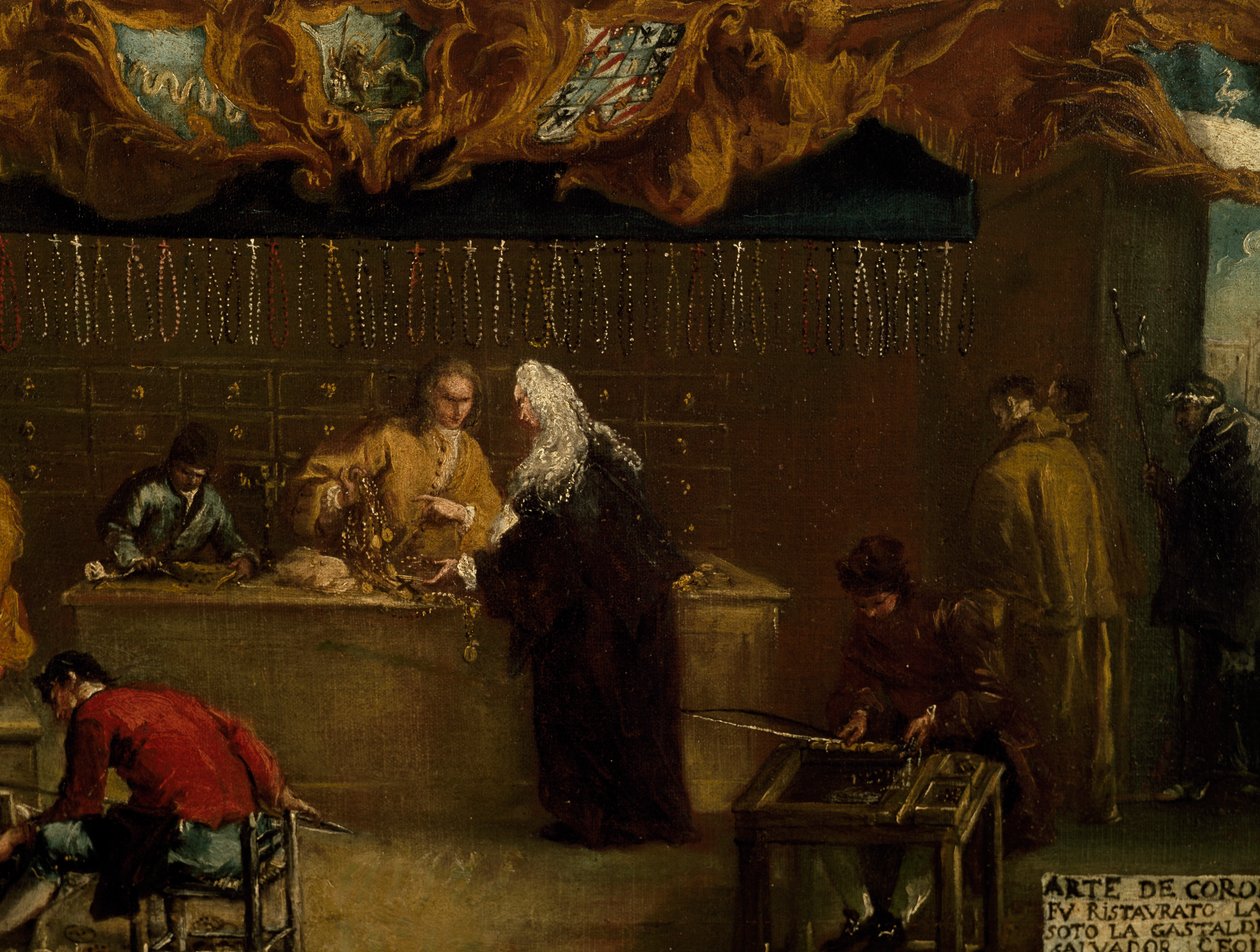 Szyld Cechu Koroneri, Francesco Guardi (1712-1793), Włochy autorstwa Francesco Guardi