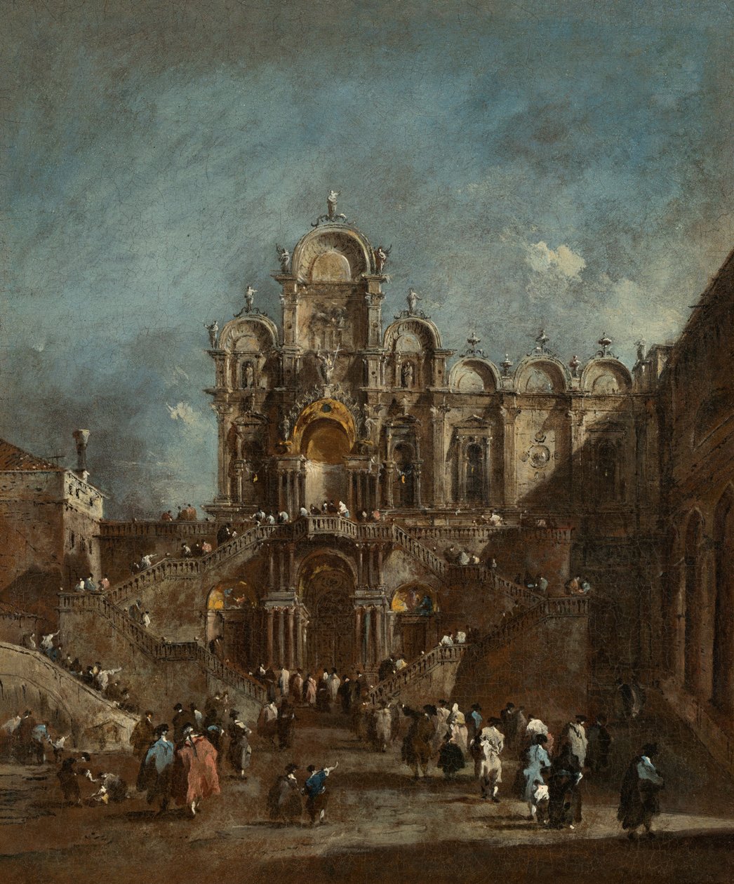 Tymczasowa trybuna w Campo San Zanipolo, Wenecja, 1782 lub później. autorstwa Francesco Guardi