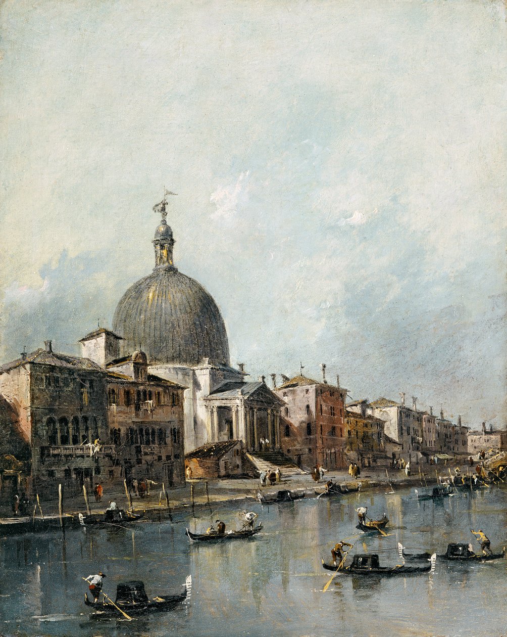 Kościół San Simeone Piccolo na Canal Grande, Wenecja (olej na płótnie) autorstwa Francesco Guardi