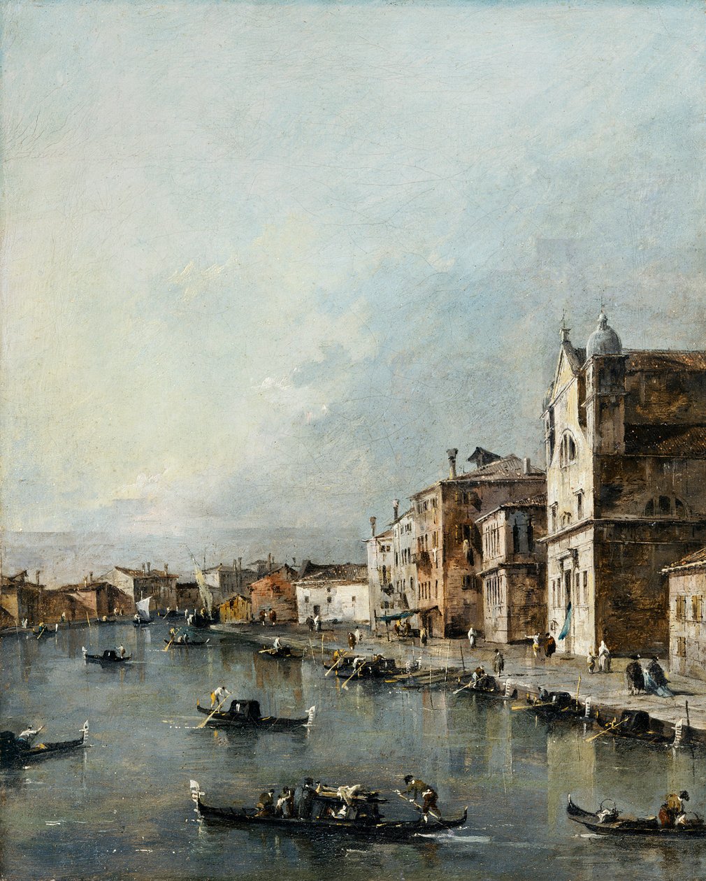 Kościół Santa Lucia na Canal Grande, Wenecja (olej na płótnie) autorstwa Francesco Guardi