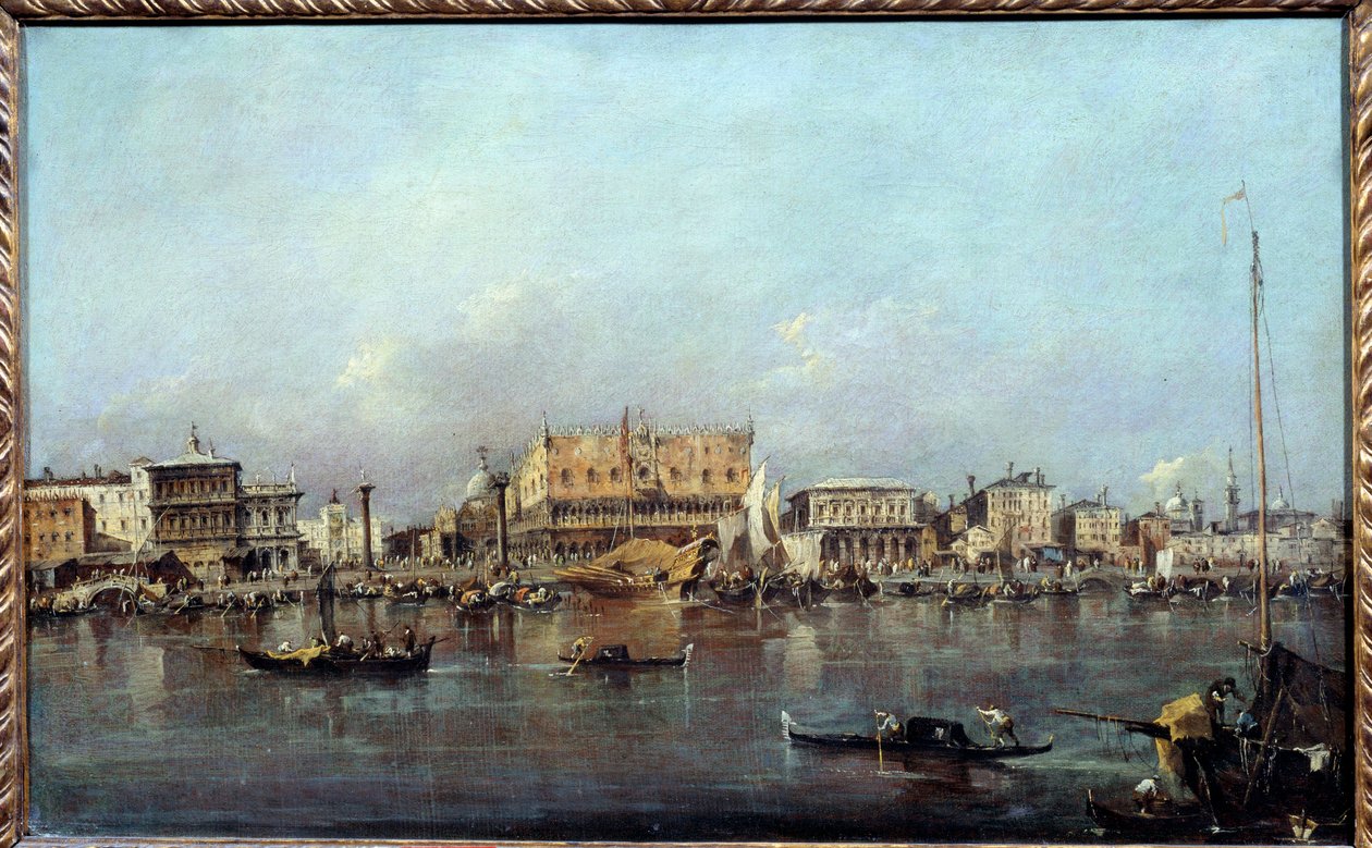 Pałac Dożów od strony morza Obraz Francesco Guardi (1712-1793) XVIII w. Słońce. 0,42x0,68m. autorstwa Francesco Guardi