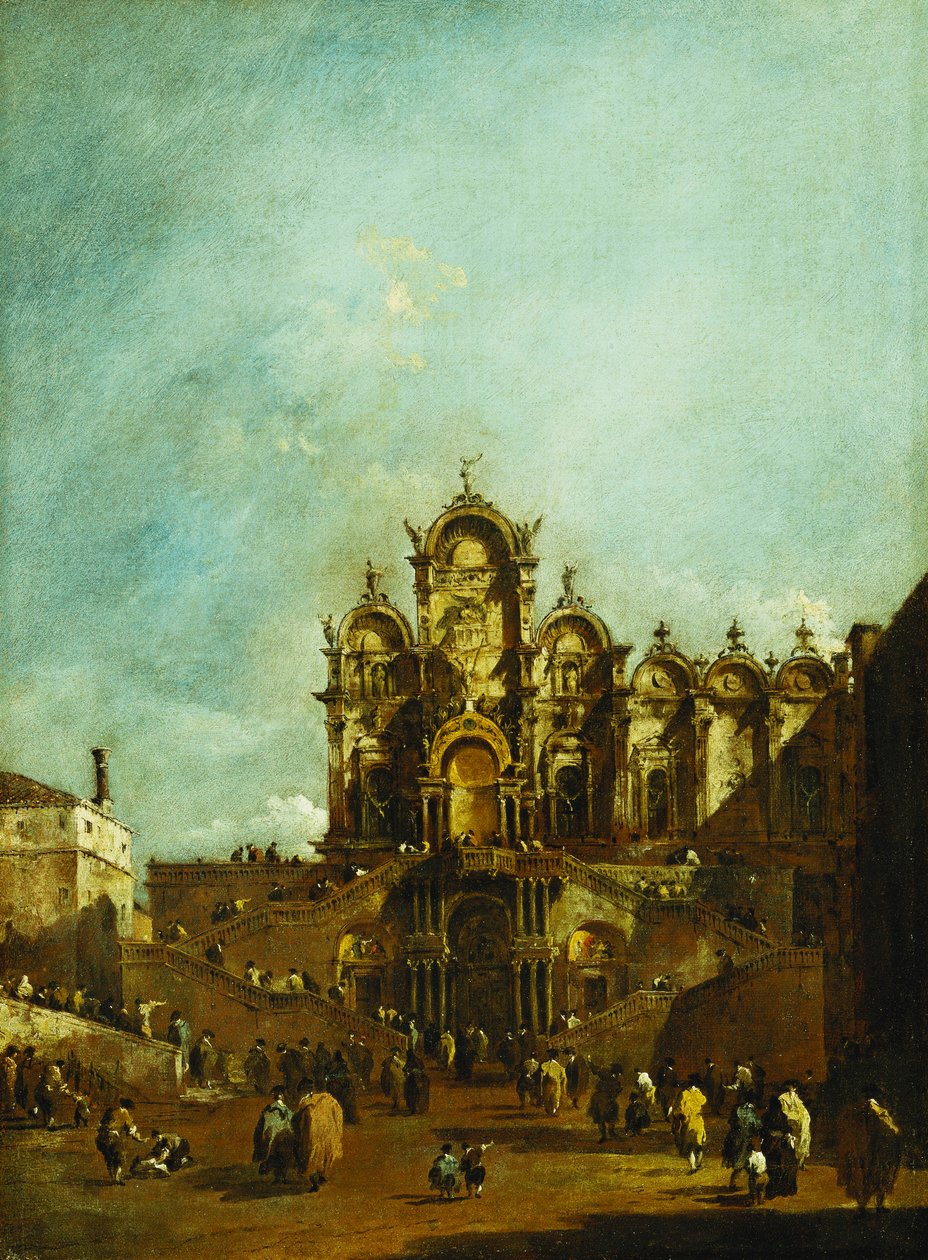 Loggia wzniesiona w Campo San Zanipolo w Wenecji, przed Scuola di San Marco na benedykcję papieża Piusa VI w 1782 roku, autorstwa Francesco Guardi