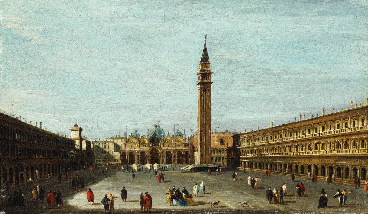 Piazza San Marco, Wenecja patrząca na wschód, autorstwa Francesco Guardi