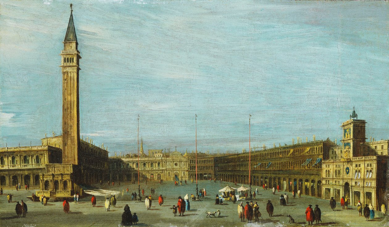 Piazza San Marco, Wenecja patrząca na zachód, autorstwa Francesco Guardi