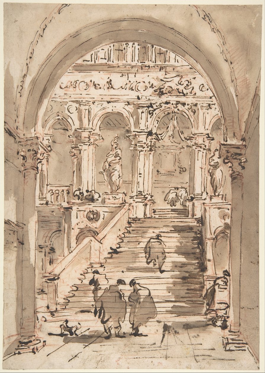 Schody Gigantów, Pałac Dożów, Wenecja autorstwa Francesco Guardi