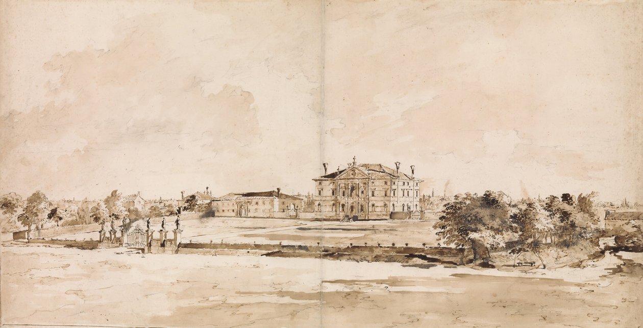 Villa Loredan, niedaleko Treviso, ca. 1778. autorstwa Francesco Guardi