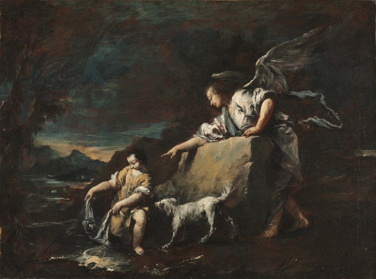 Tobiasz i Anioł, 1750. autorstwa Francesco Guardi