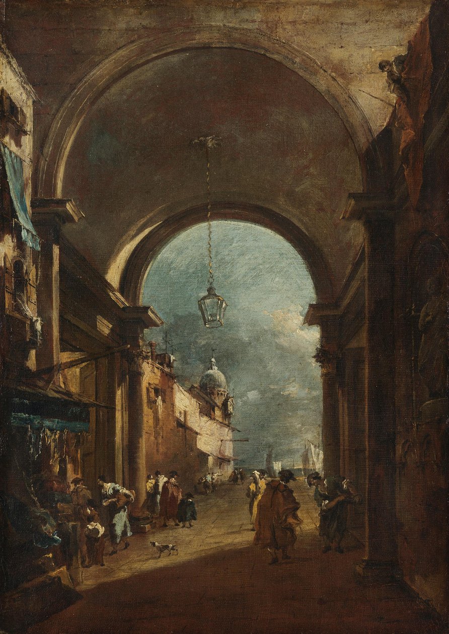 Widok przez bramę autorstwa Francesco Guardi