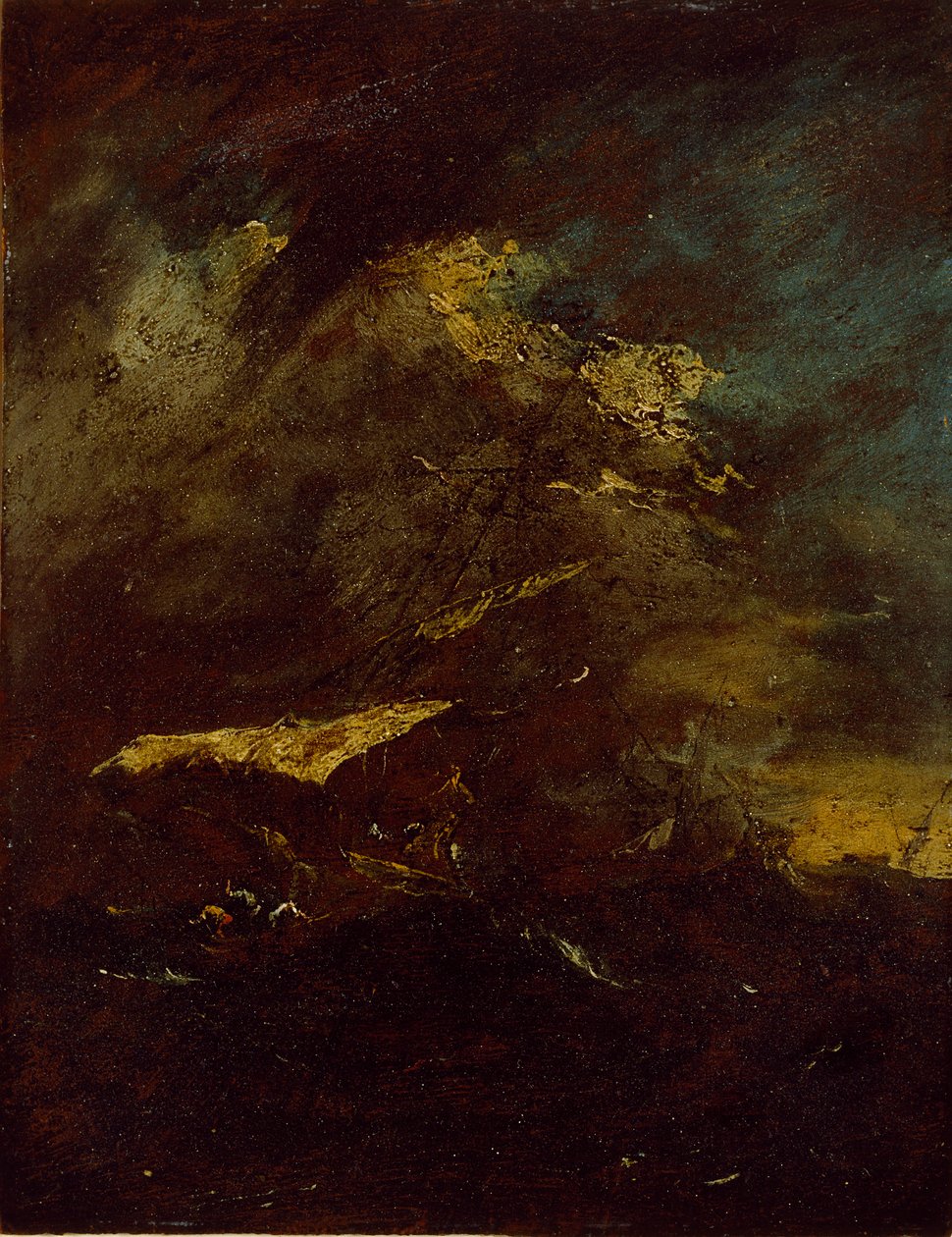 Dwa statki podczas burzy, XVIII wiek autorstwa Francesco Guardi
