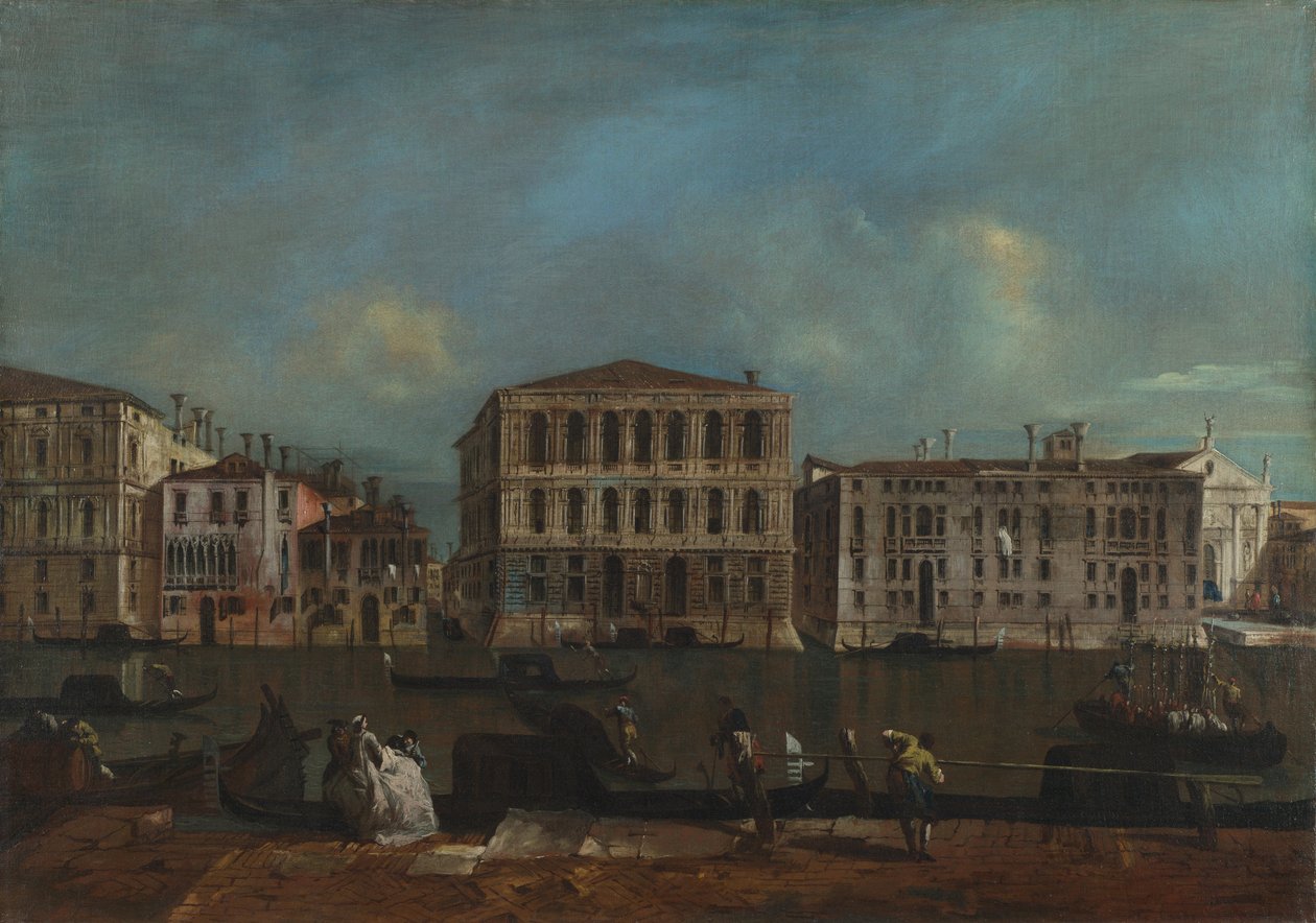 Wenecja. Grand Canal z Palazzo Pesaro, 1755-1760 autorstwa Francesco Guardi