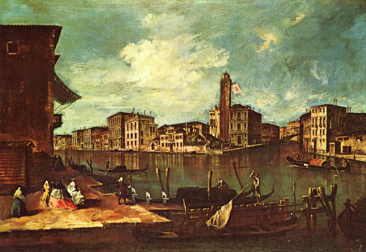 Wenecja, Wielki Kanał z San Geremia, Palazzo Labia i wejście do Cannaregio autorstwa Francesco Guardi
