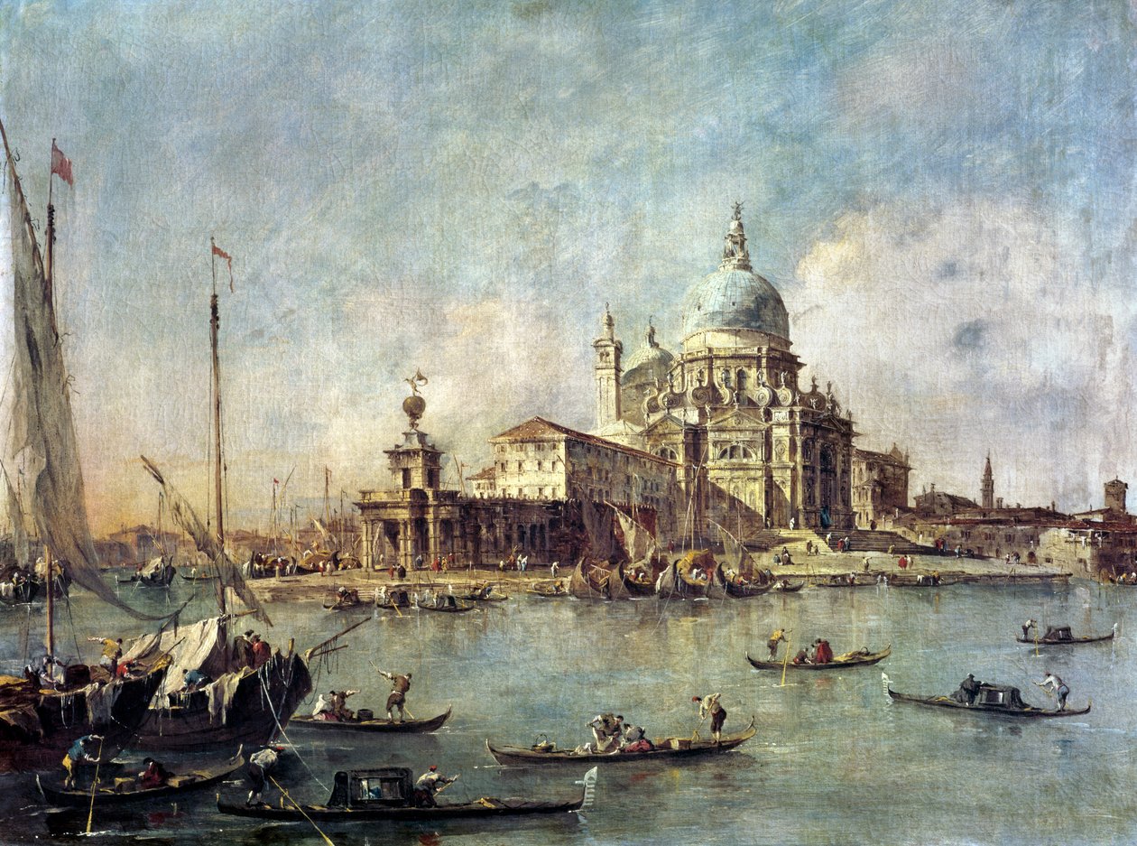 Wenecja, Punta della Dogana z Santa Maria della Salute, ok. 1770 autorstwa Francesco Guardi