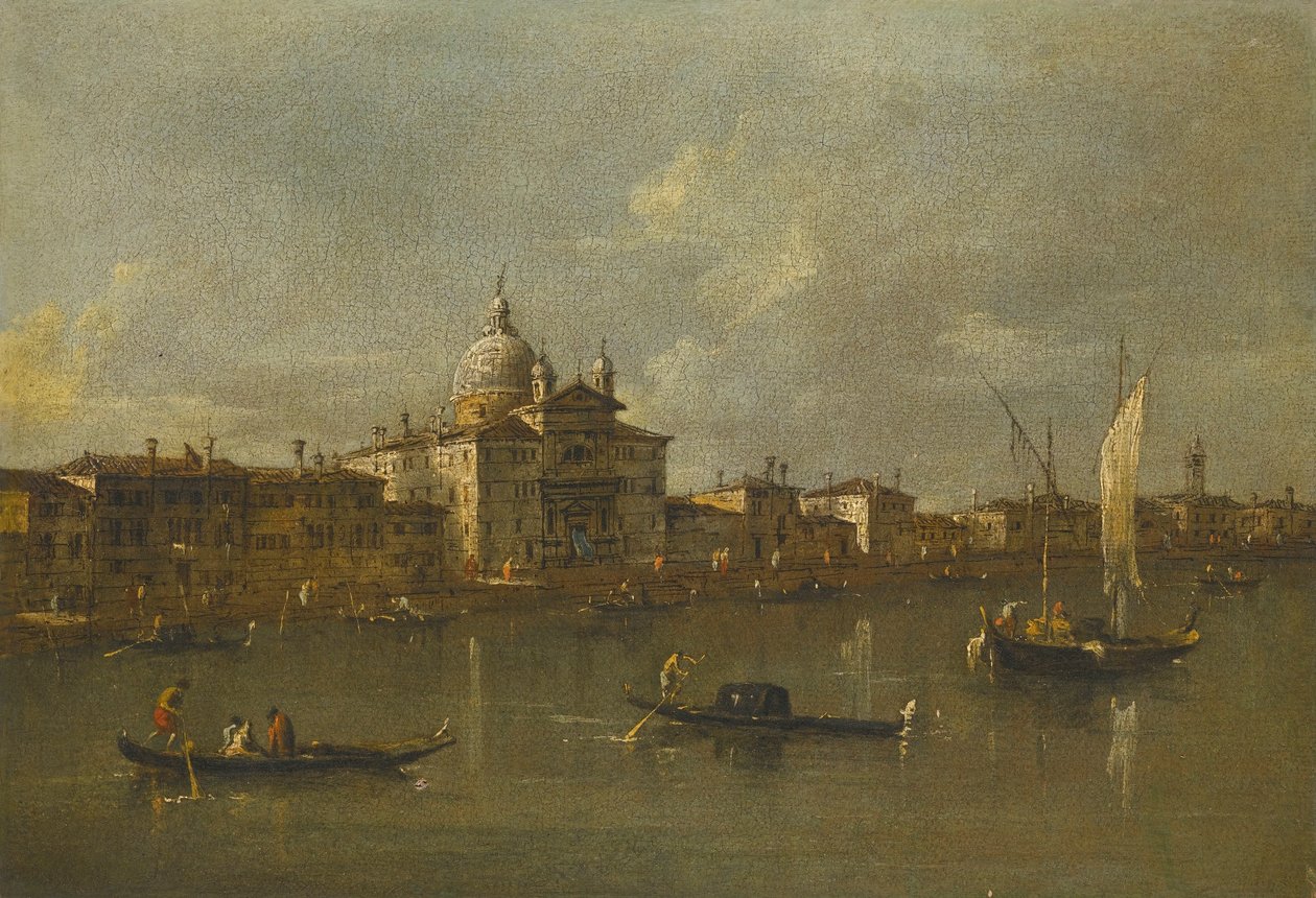 Wenecja, widok w kierunku Giudecca i kościoła le Zitelle autorstwa Francesco Guardi