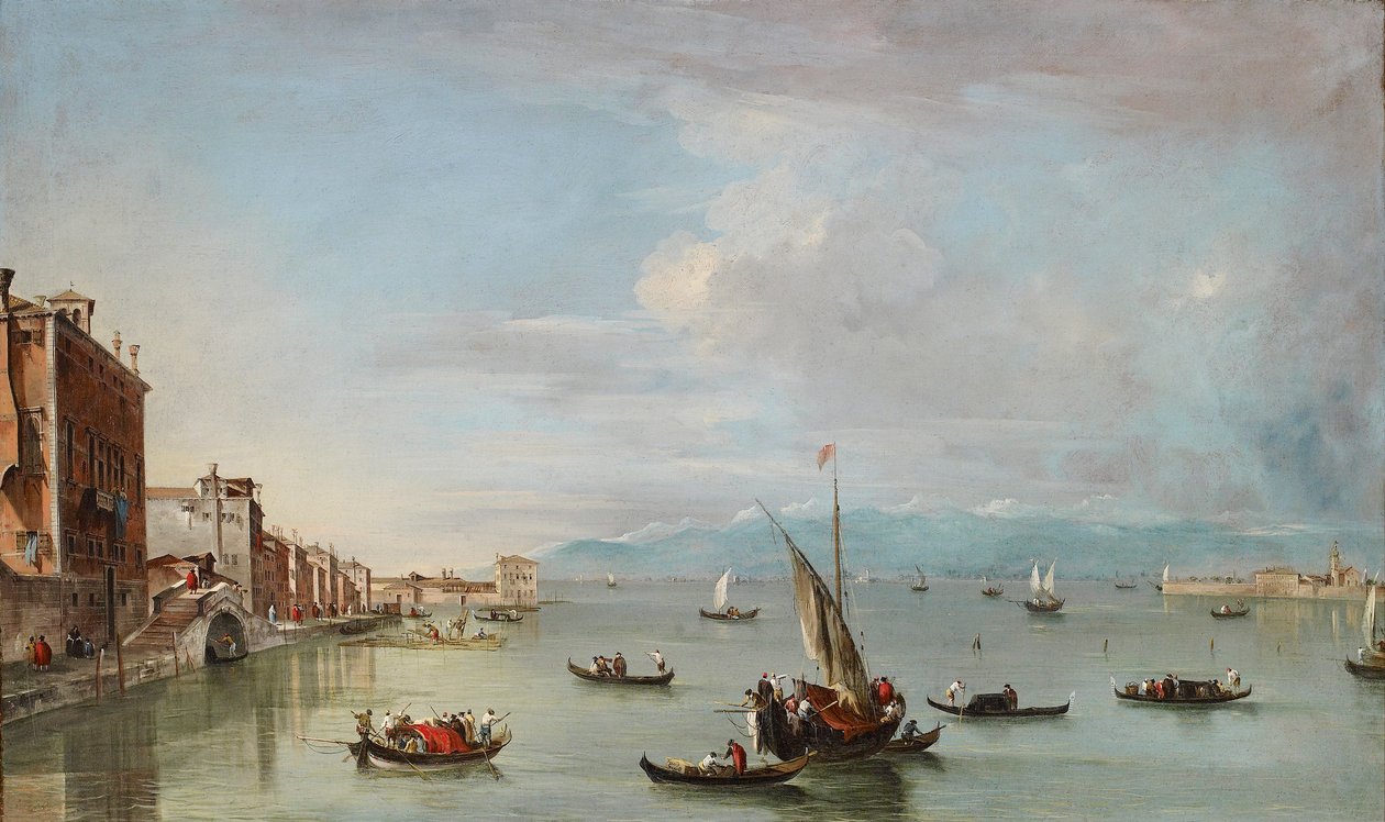 Wenecja: Fondamenta Nuove z laguną i wyspą San Michele, ok. 1758 autorstwa Francesco Guardi