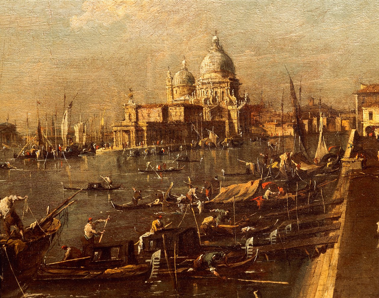 Widok na Molo w kierunku Santa Maria della Salute autorstwa Francesco Guardi