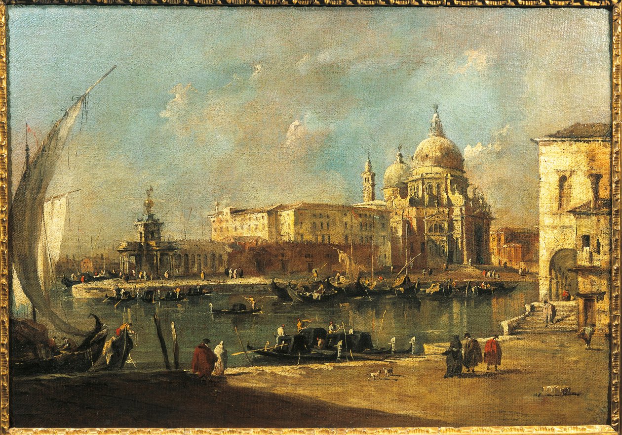 Widok na Doganę i Santa Maria della Salute, Wenecja (olej na płótnie) autorstwa Francesco Guardi