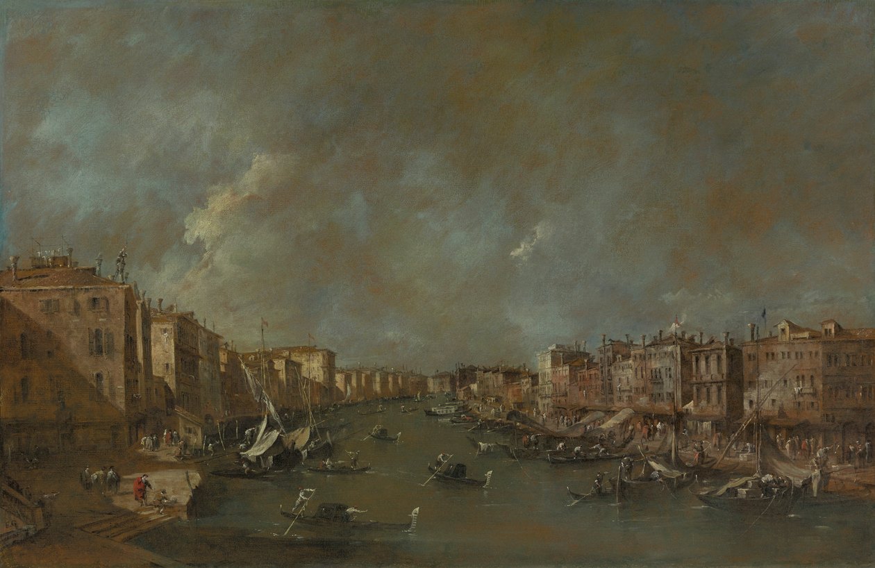 Widok na Canal Grande z Ponte di Rialto autorstwa Francesco Guardi