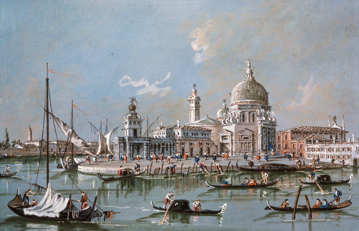 Widok na kościół Santa Maria della Salute, XVIII wiek autorstwa Francesco Guardi