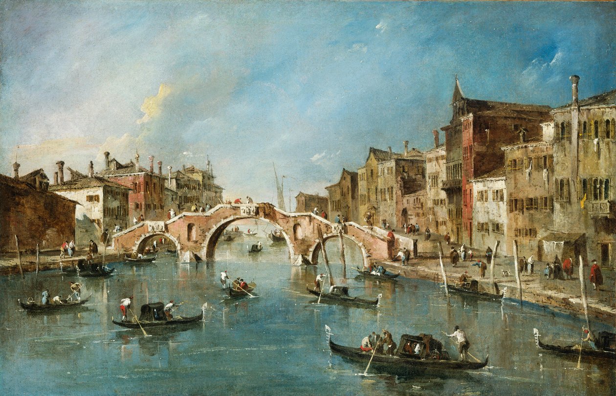Widok na kanał Cannaregio w Wenecji autorstwa Francesco Guardi