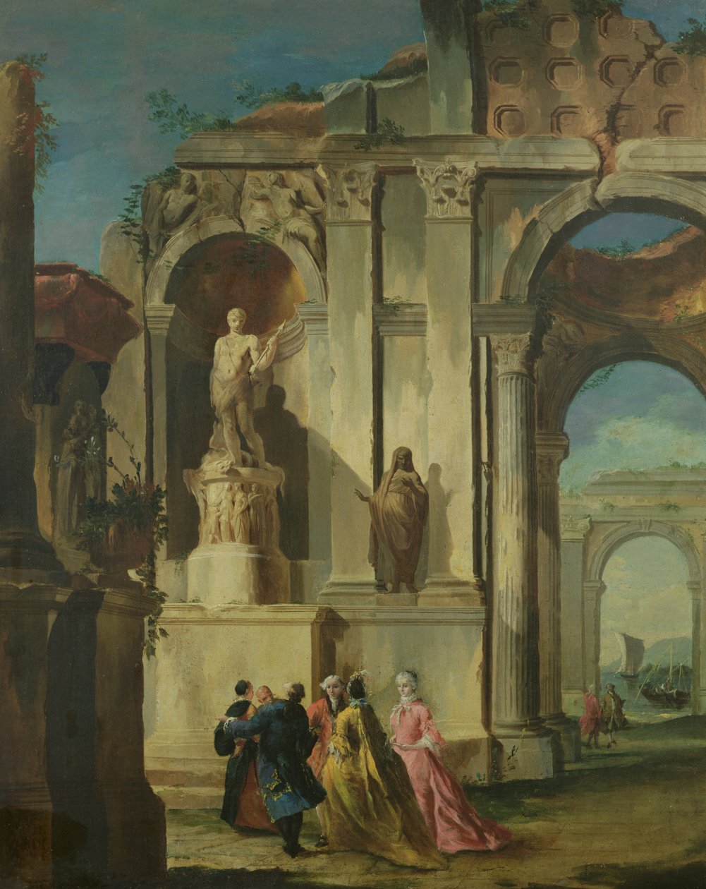 Wizyta w ruinach autorstwa Francesco Guardi