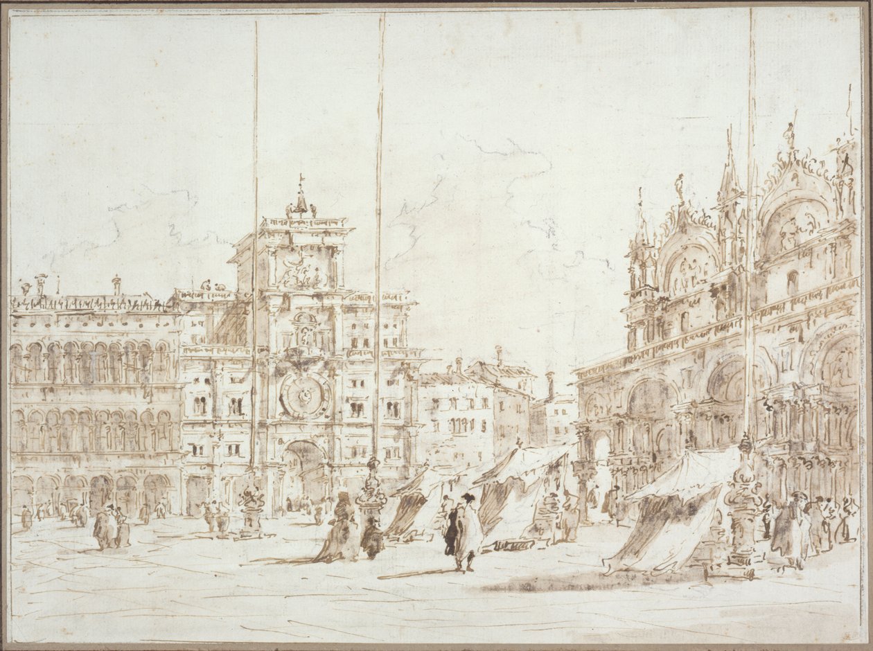 Widok na Wenecję: [wieża zegarowa] na placu św. Marka autorstwa Francesco Guardi