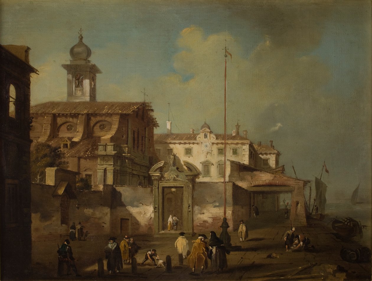 Widok włoskiego miasta autorstwa Francesco Guardi