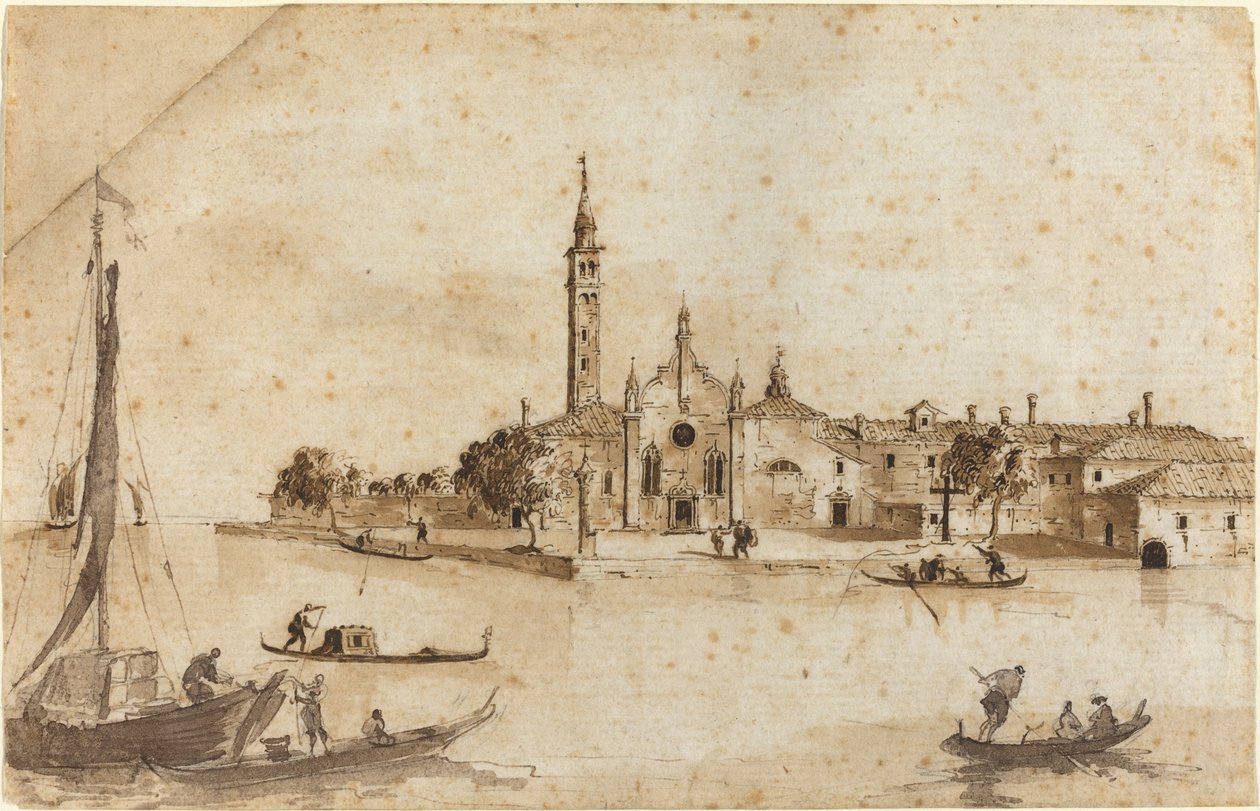 Wyspa Madonny della Grazia autorstwa Francesco Guardi and Giacomo Guardi