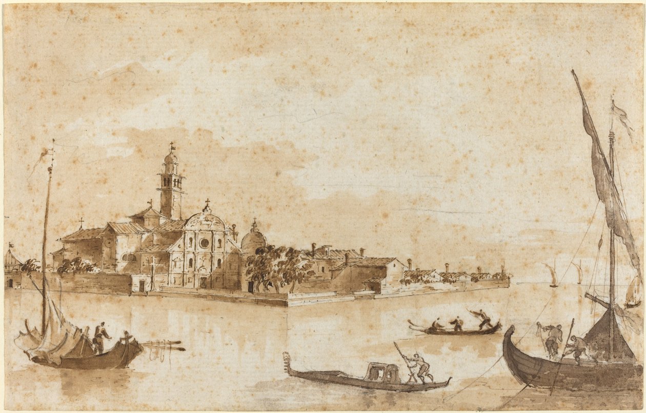 Wyspa San Clemente autorstwa Francesco Guardi and Giacomo Guardi