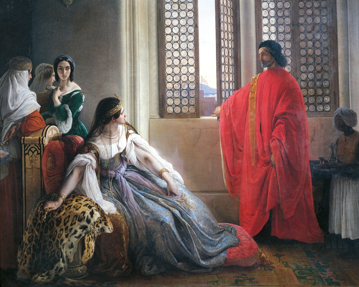 Caterina Cornaro otrzymuje wiadomość o obaleniu królowej Cypru autorstwa Francesco Hayez