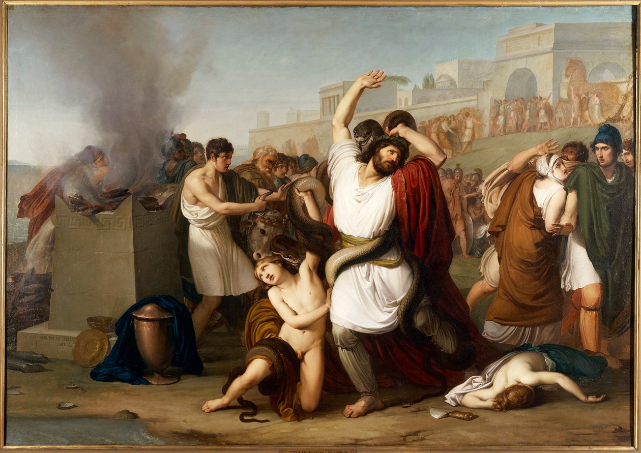 Obraz przedstawiający księdza trojańskiego Laokoona, Mediolan, Włochy autorstwa Francesco Hayez