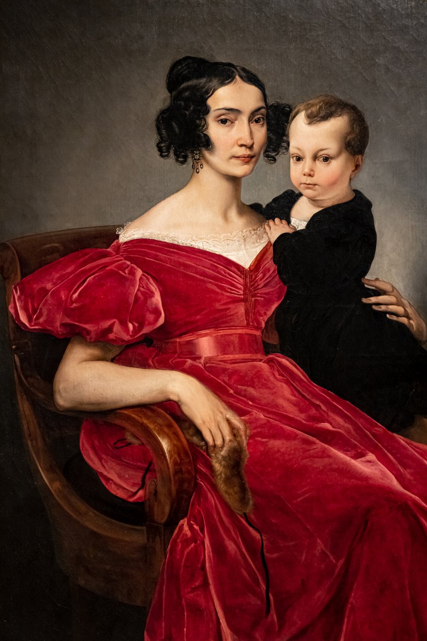 Portret hrabiny Teresy Zumali Marisili i jej syna Giuseppe autorstwa Francesco Hayez