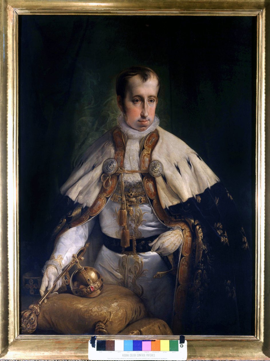 Portret Ferdynanda I (1793 - 1875), cesarza Austrii autorstwa Francesco Hayeza (1791 - 1882). Muzeum Risorgimento. Mediolan autorstwa Francesco Hayez