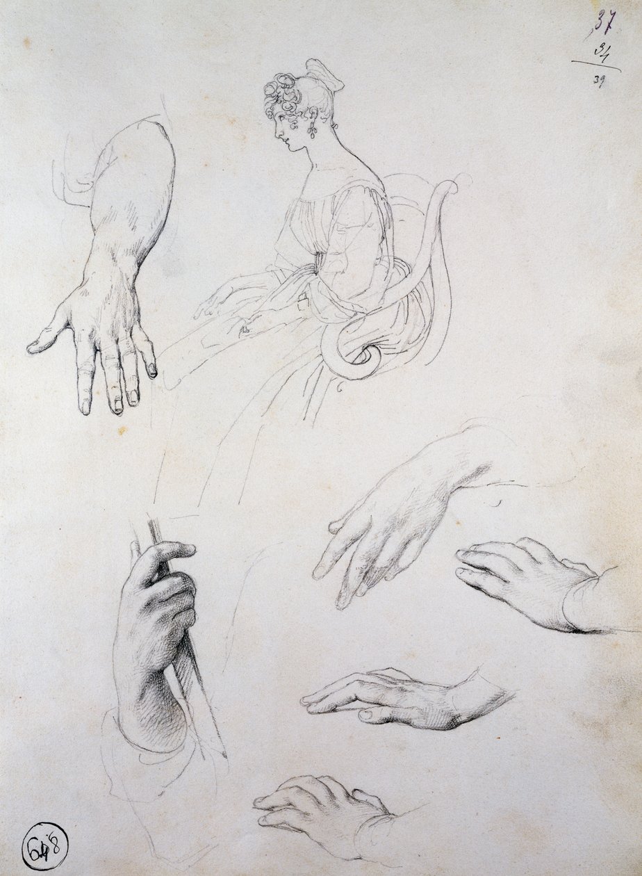 Studium do portretu Cristiny Trivulzio Belgiojoso autorstwa Francesco Hayez
