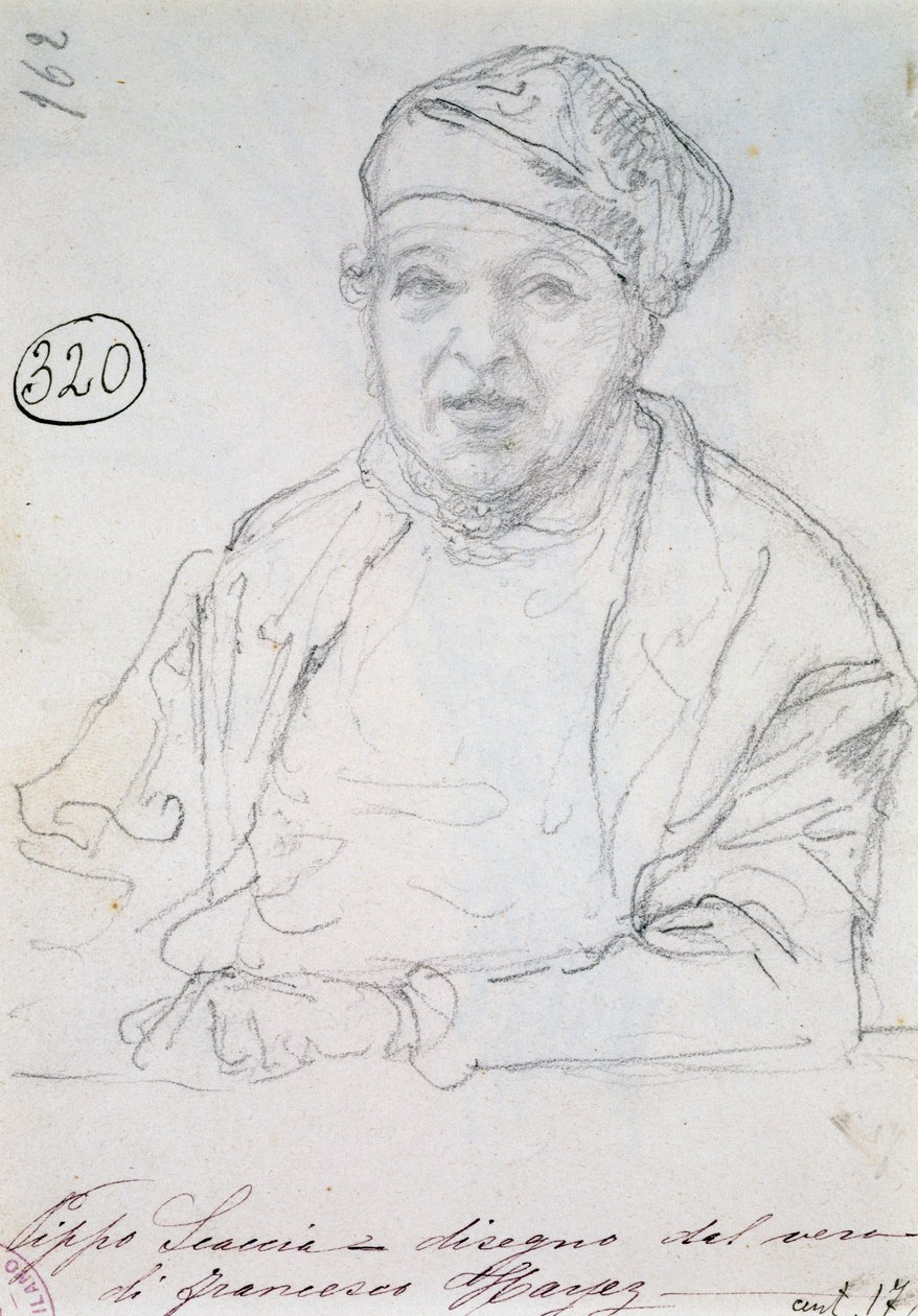 Studium do portretu jego szwagra Pippo Scaccia autorstwa Francesco Hayez