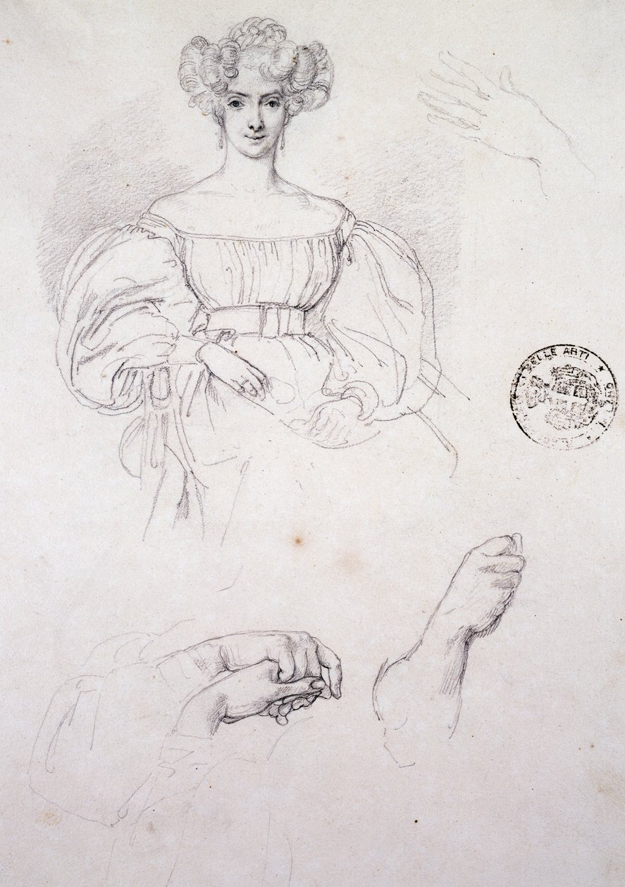 Studium portretu kobiety autorstwa Francesco Hayez