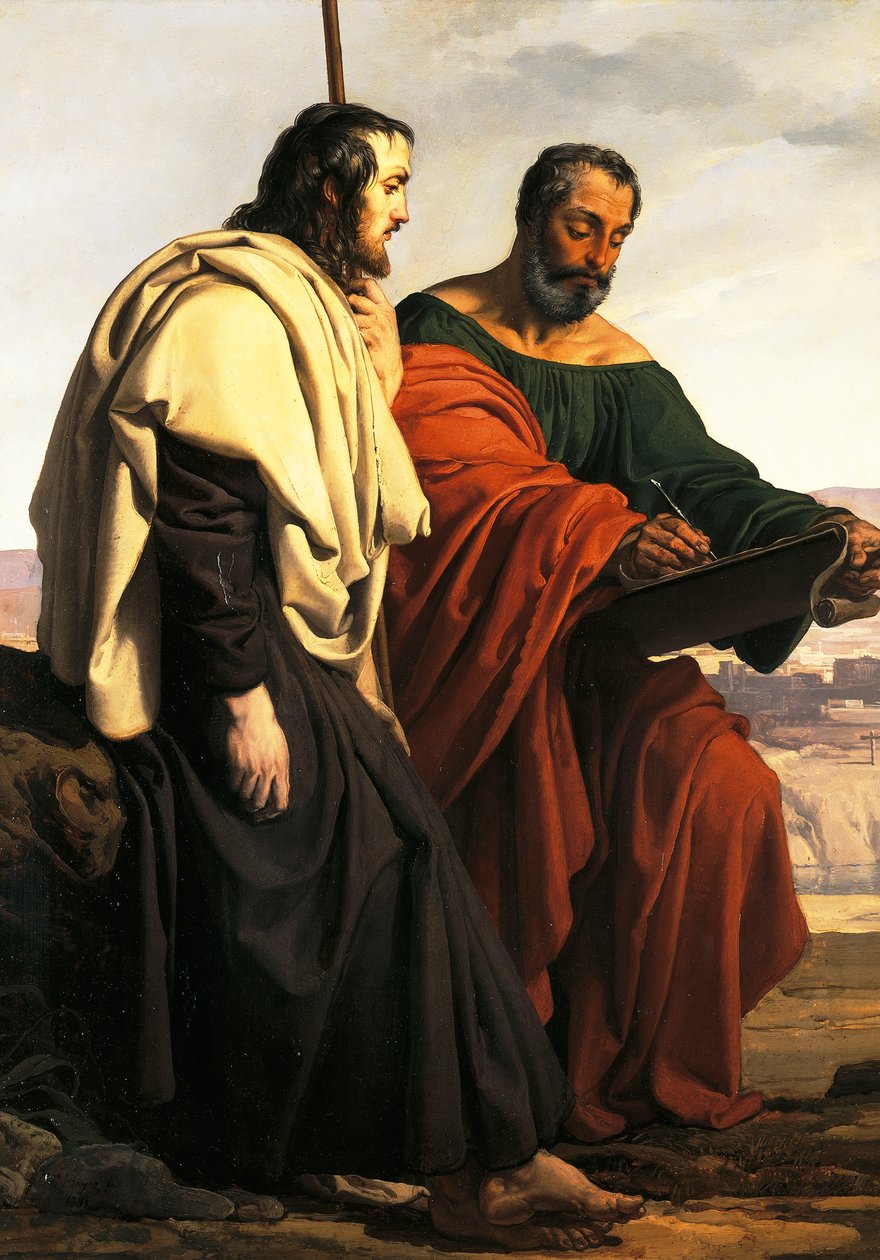 Apostołowie Filip i Jakub w drodze na kazanie, czyli dwaj wygnani patrioci ubrani w trójkolorowe stroje autorstwa Francesco Hayez