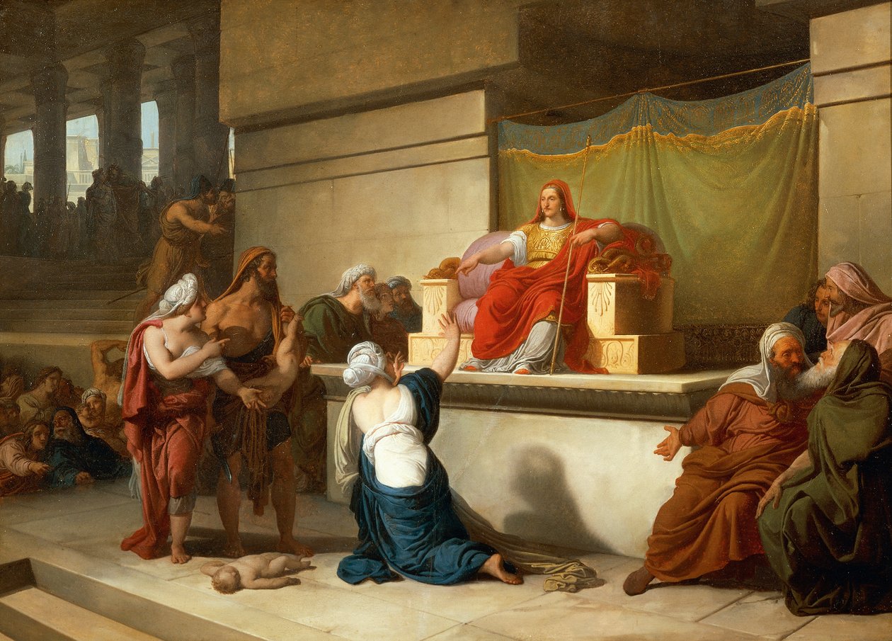 Wyrok Salomona, Francesco Hayez (1791-1882), olej, 54,4 x 75 cm, 2. autorstwa Francesco Hayez