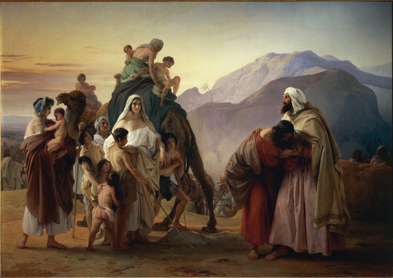 Pojednanie Jakuba i Ezawa (olej na płótnie) autorstwa Francesco Hayez