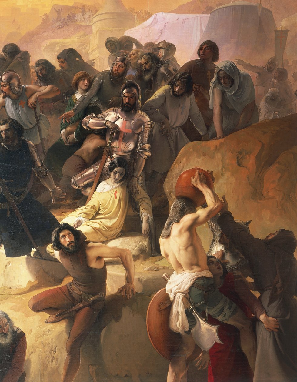 Pragnienie cierpiące przez pierwszych krzyżowców w Jerozolimie, Francesco Hayez, detal autorstwa Francesco Hayez