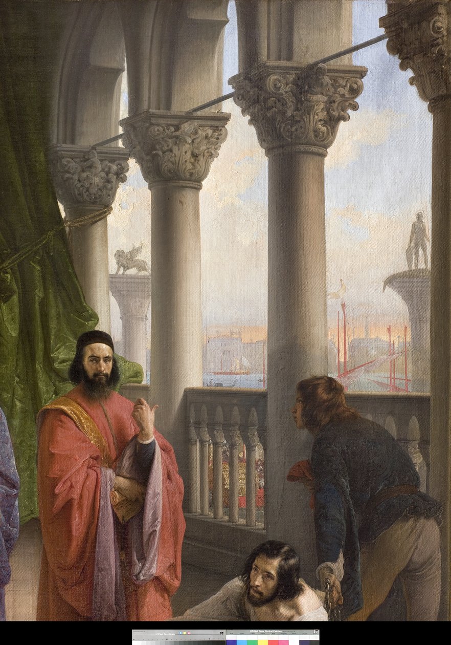 Ostatnie spotkanie Jacopo Foscariego z rodziną przed wygnaniem, 1838-40 autorstwa Francesco Hayez