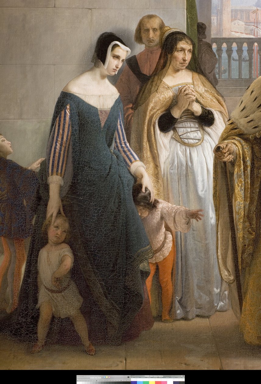 Ostatnie spotkanie Jacopo Foscariego z rodziną przed wygnaniem, 1838-40 autorstwa Francesco Hayez